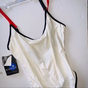 NWT BLACK, WHITE & RED ONE PIECE BIKINI